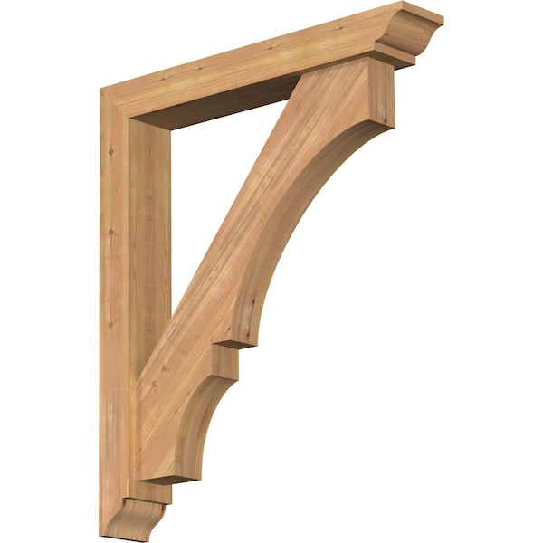 Ekena Millwork Balboa Traditional Smooth Bracket w/ Offset Brace, Western Red Cedar, 5 1/2"W x 34"D x 40"H BKT0604X34X40BOA01SWR - main